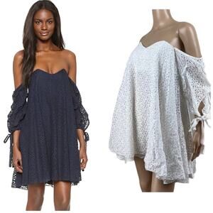 Caroline Constas Gabriella White Lace Off The Shoulder Bustier Mini Dress XS/S